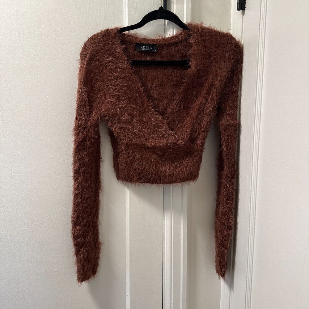 Fuzzy Akira Cropped Wrap Top